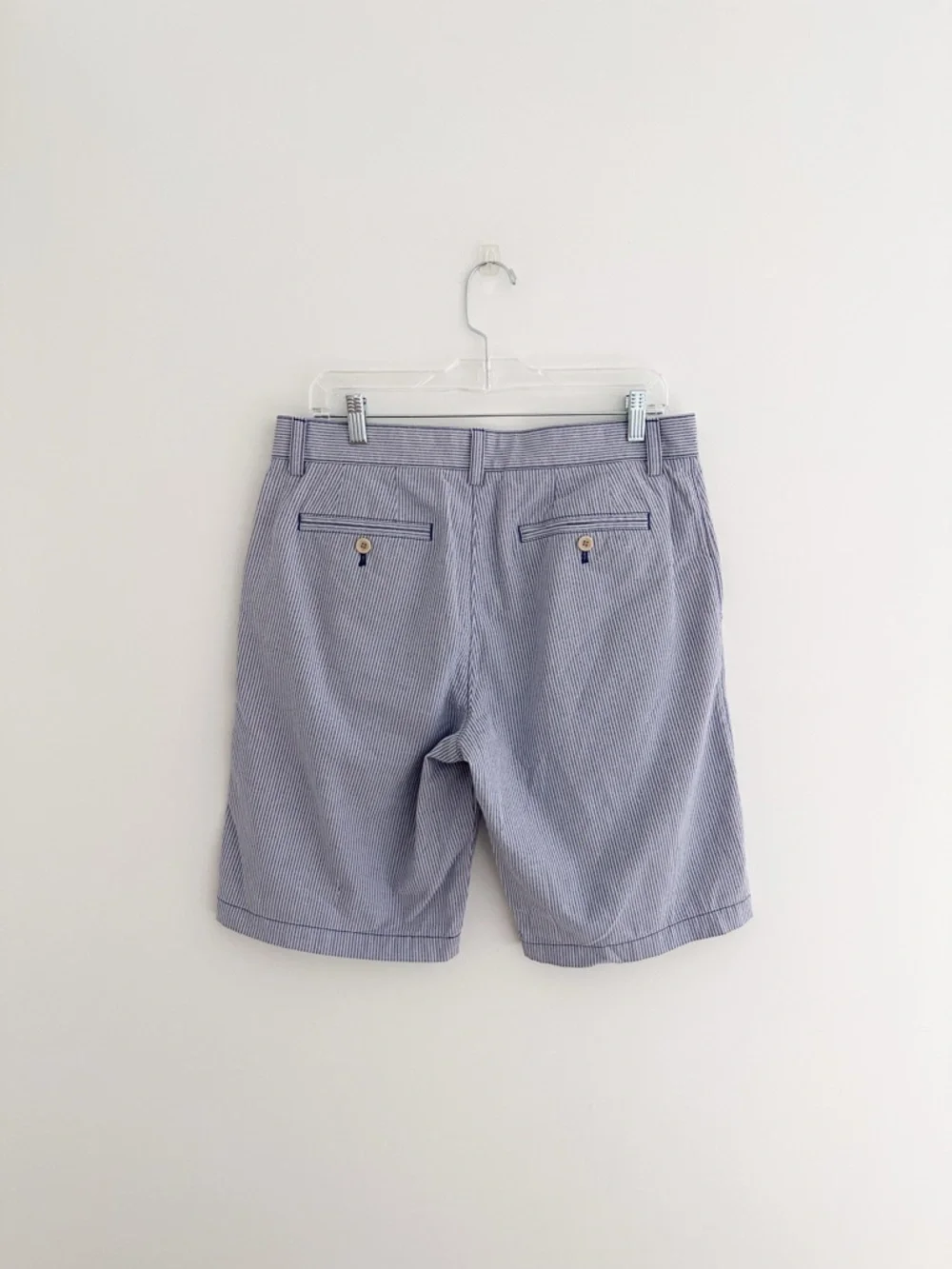 Banana Republic Aiden Shorts Blue White Stripe Tailored Summer Shorts Size 32